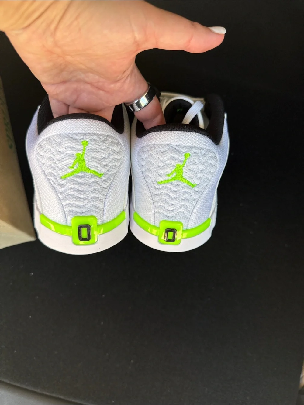 Jordan Tatum Men's White Black Neon Green Low-Top Athletic Sneakers